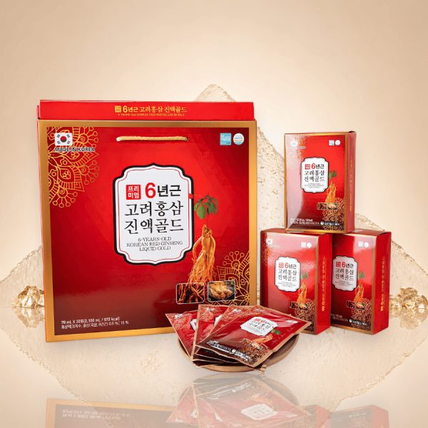 Thực phẩm bổ sung nước Hồng sâm Gold (70ml x 30 Gói) - 6 YEARS-OLD KOREAN RED GINSENG LIQUID GOLD