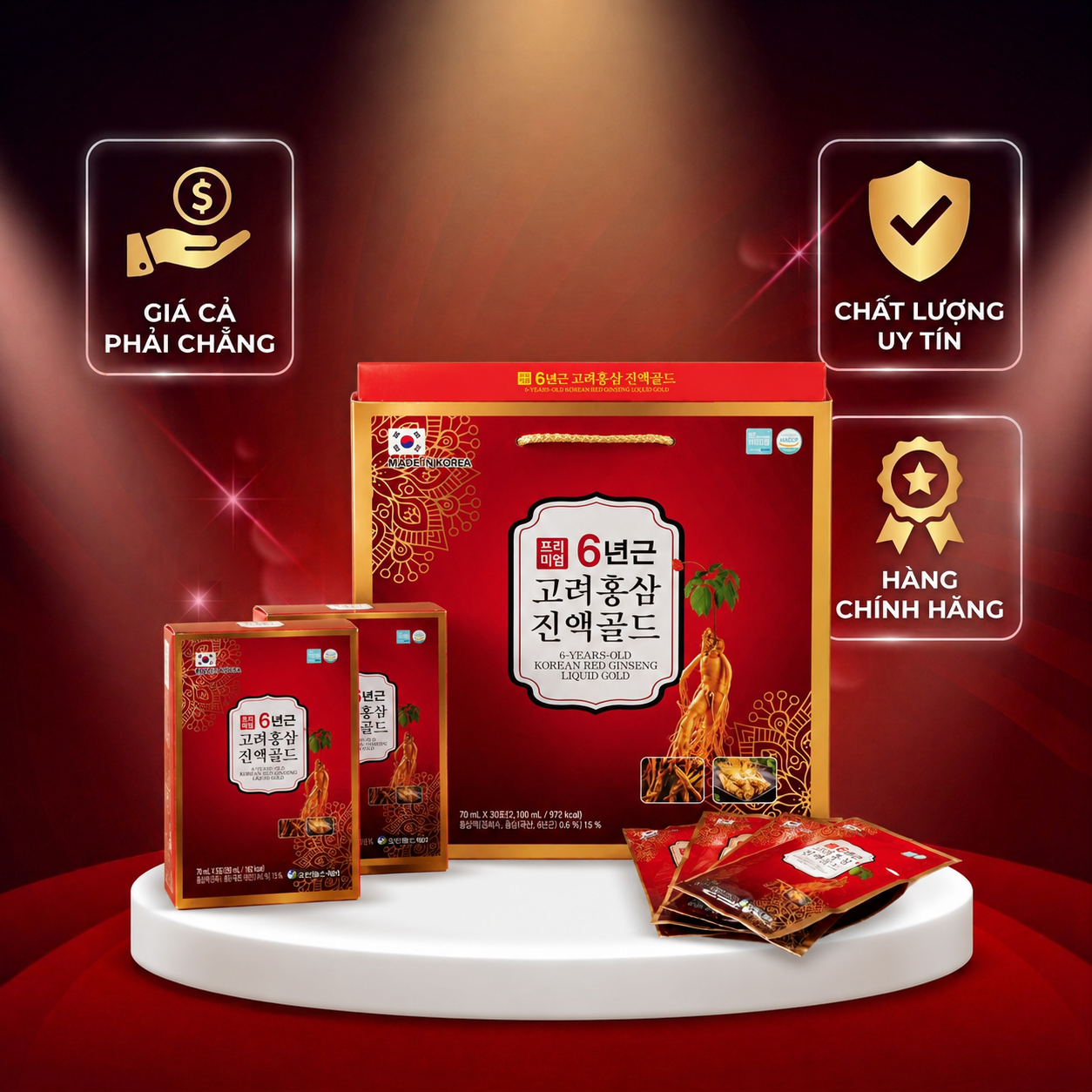 Nước hồng sâm NongHyup 30 gói – Tăng đề kháng, bồi bổ cơ thể, phục hồi sinh lực