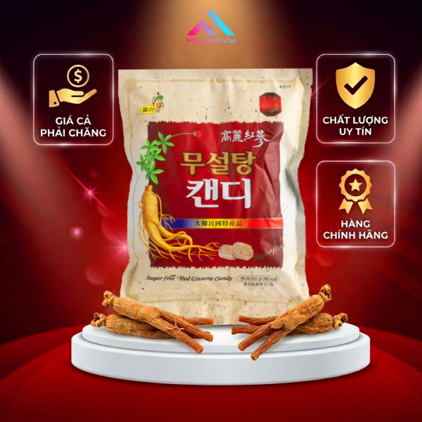 Kẹo sâm không đường Koryo 500g – Vị hồng sâm dịu nhẹ, tốt cho sức khỏe, không lo tăng đường