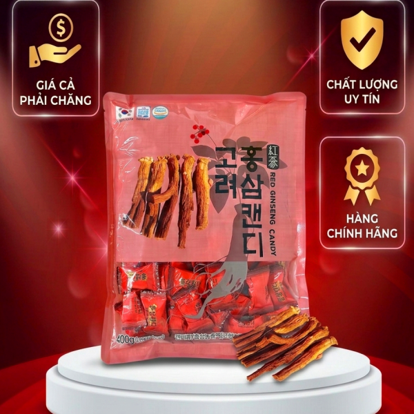 Kẹo Hồng Sâm Goryeo 400g – Tăng cường sức khỏe, vị ngọt dịu dễ chịu