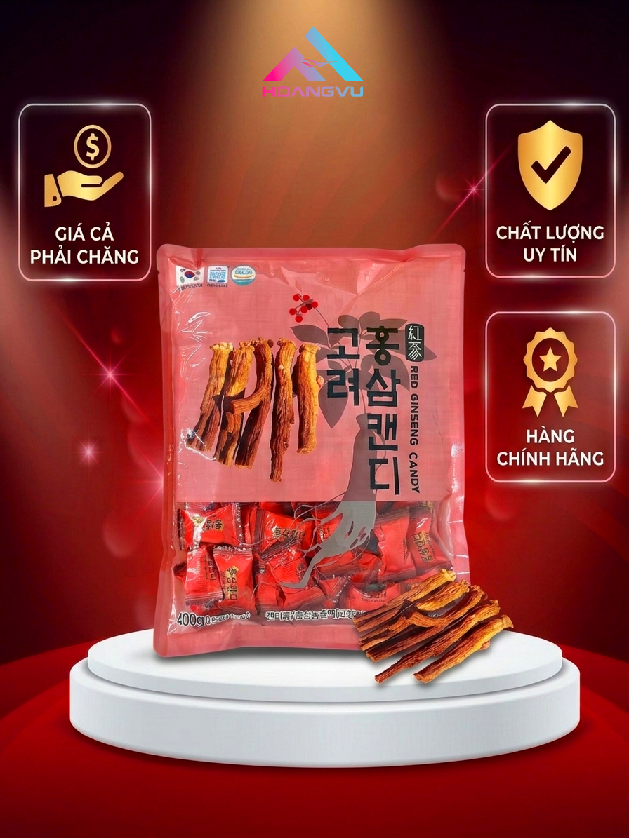 Kẹo Hồng Sâm Goryeo 400g – Tăng cường sức khỏe, vị ngọt dịu dễ chịu
