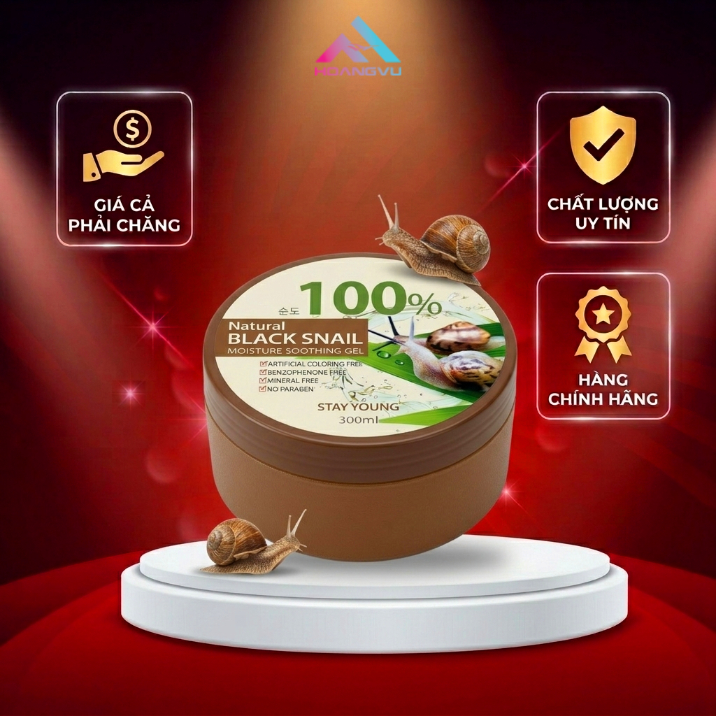Gel Ốc Sên StayYoung 300ml – Dưỡng Da, Làm Mờ Vết Thâm & Ngăn Ngừa Lão Hóa