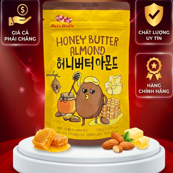 Hạt Hạnh Nhân vị Bơ Mật Ong Hàn Quốc 180gr